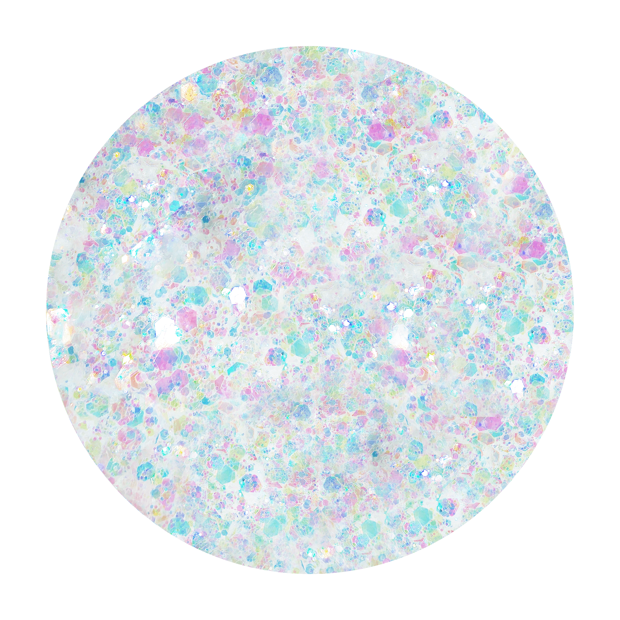 Opal White Iridescent Hexagon Glitter Mix - Sugar, Sugar