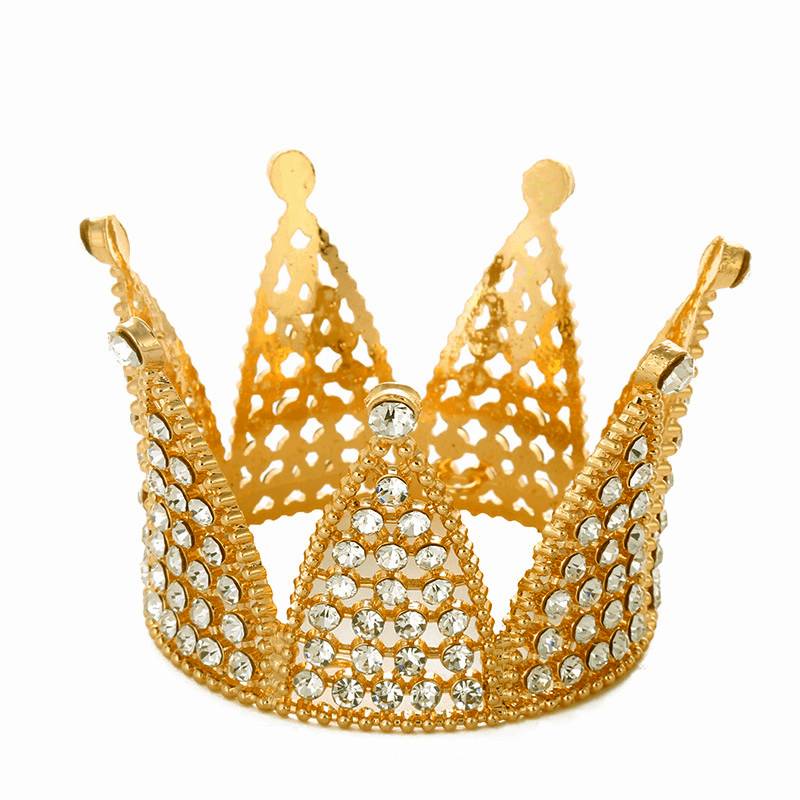 Coronas de diamantes de imitación de oro y plata para vasos