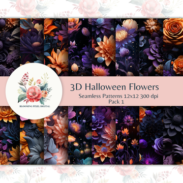 3D Halloween Flowers PK1