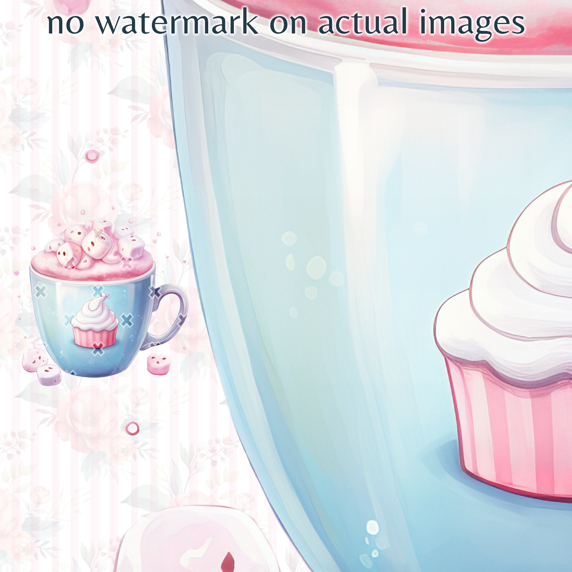 Pastel Watercolor Christmas Hot Cocoa Clipart