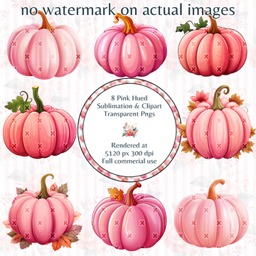 Pink Pastel Pumpkin Clipart PK1