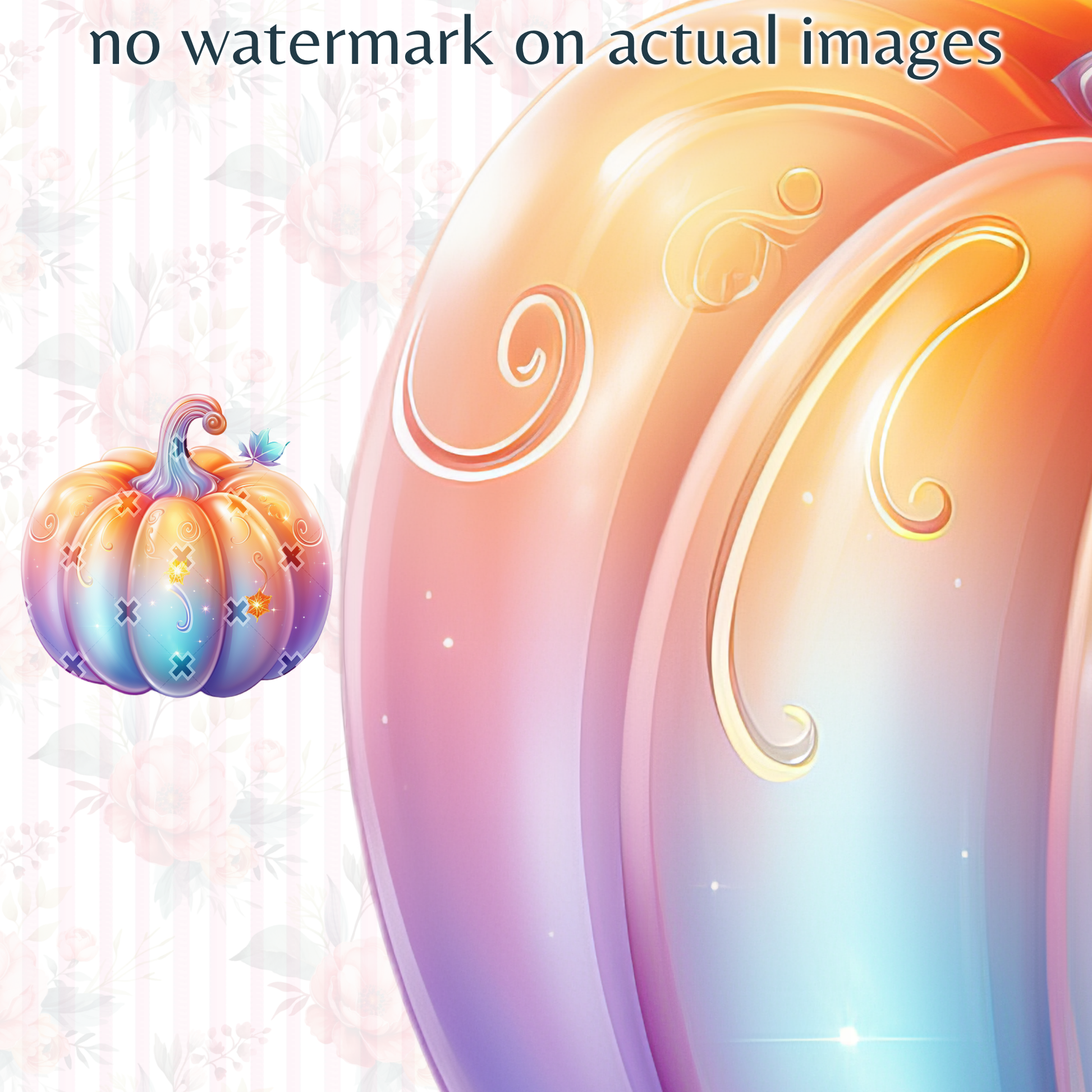 Rainbow Pastel Pumpkin Clipart Images
