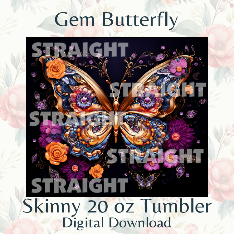 Halloween Butterfly Clipart Tumbler Wrap
