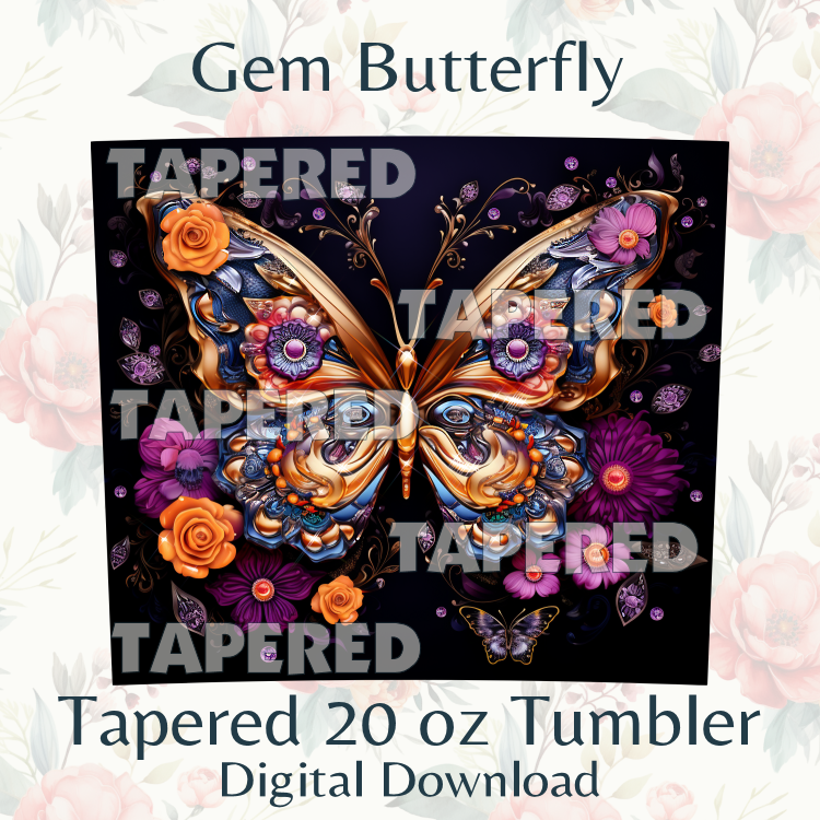 Halloween Butterfly Clipart Tumbler Wrap