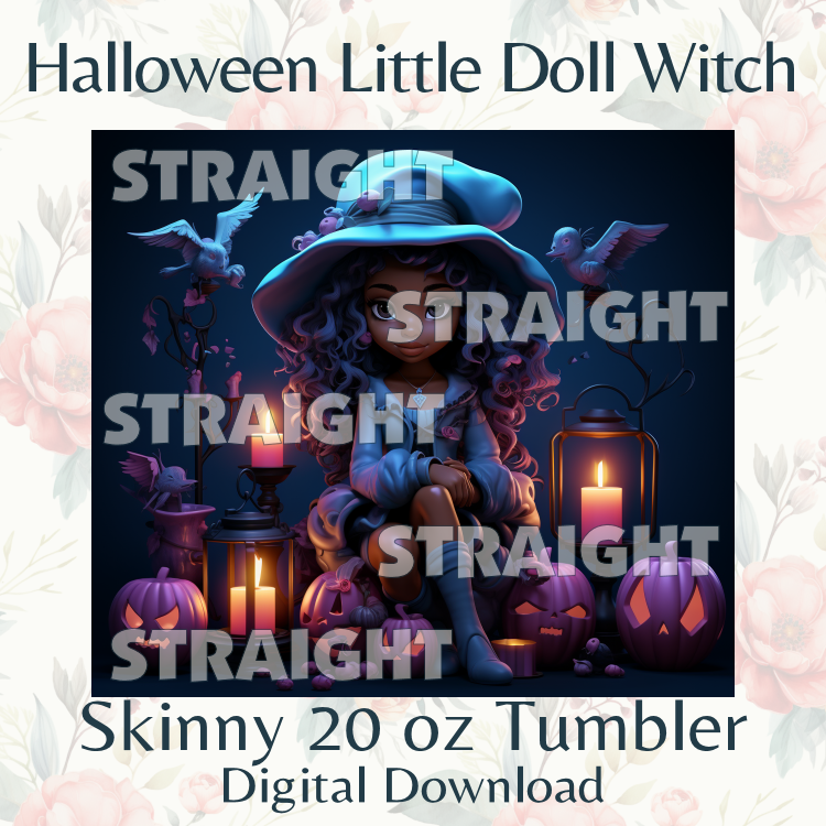 Halloween Witch Clipart Tumbler Wrap