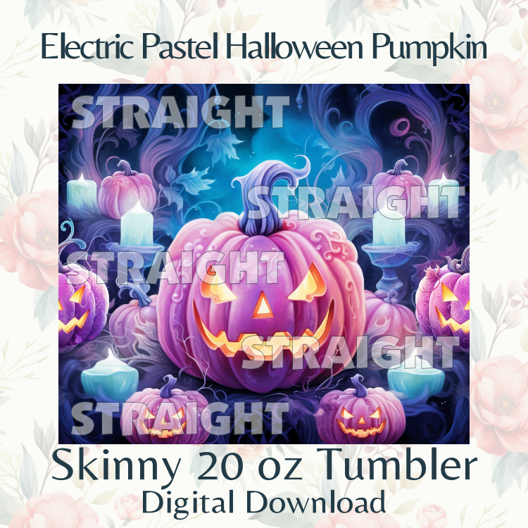 Halloween Bright Pastel Pumpkin Clipart Tumbler Wrap