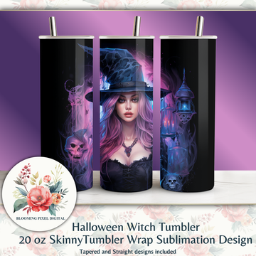 Halloween Witch Clipart Sublimation Tumbler Wrap