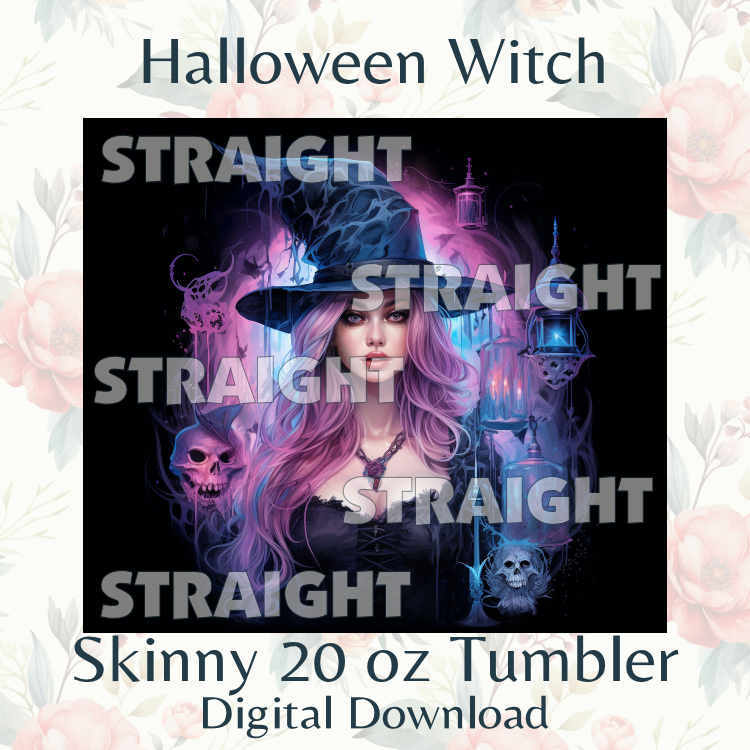 Halloween Witch Clipart Sublimation Tumbler Wrap