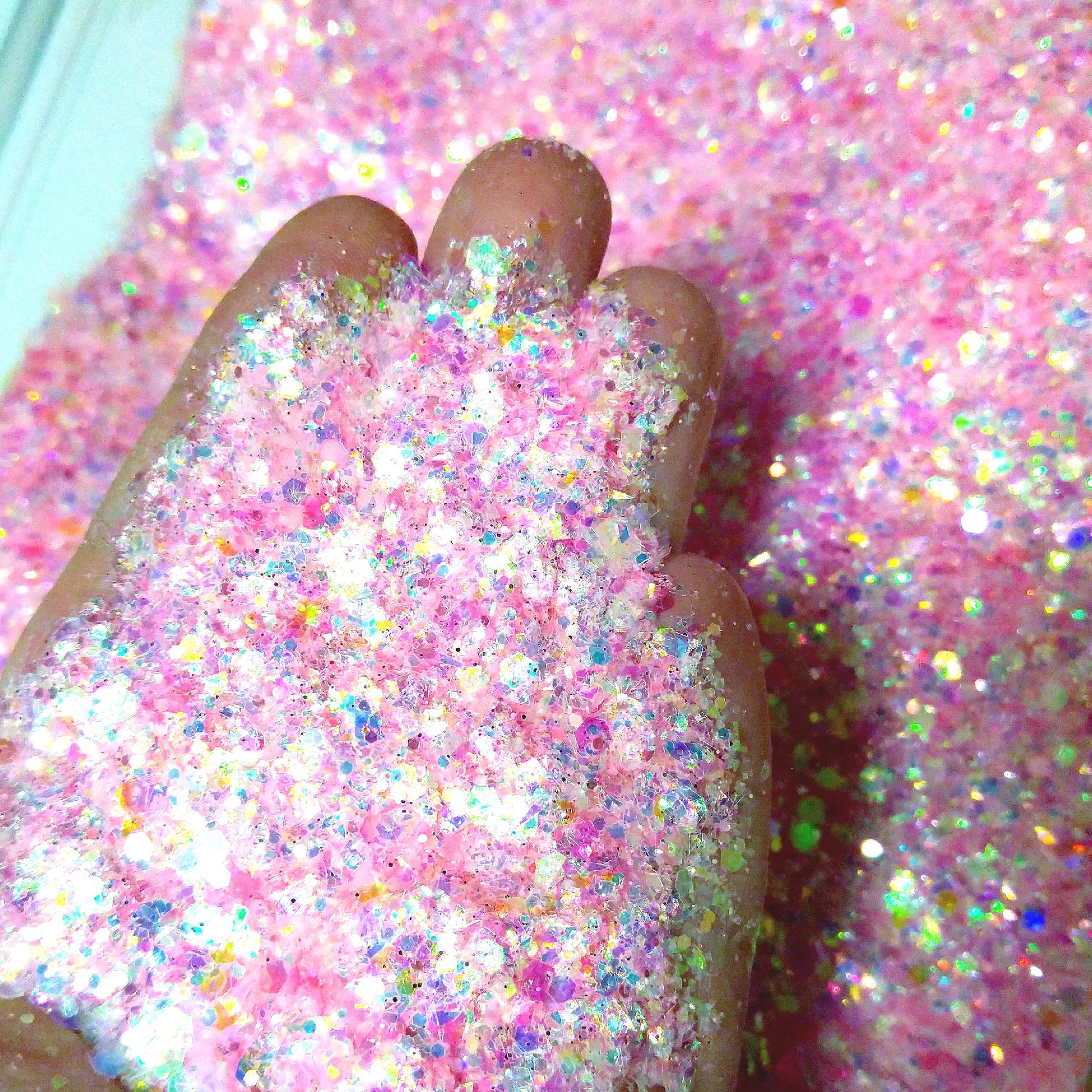 Baby Pink Iridescent Glitter Mix - Strawberry Sorbet By Crazoulis Glitter