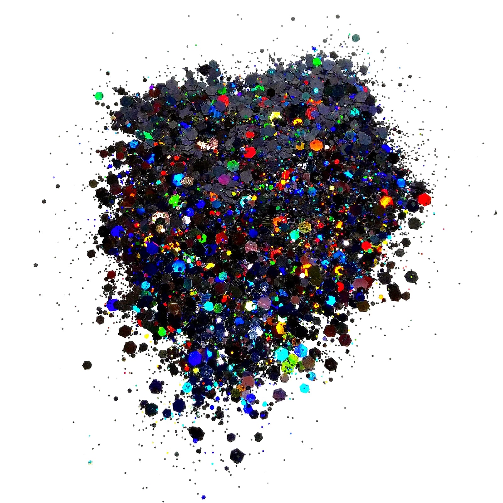 Black Holographic Hexagon Glitter Mix By Crazoulis Glitter