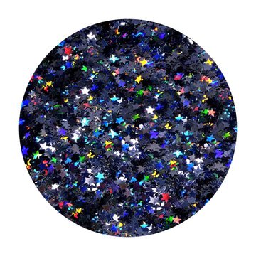 Estrella Holográfica Negra Brillante 3mm