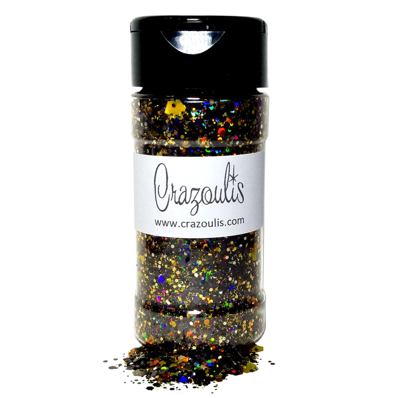 Black And Gold Holographic Chunky Glitter Mix - Black Magick By Crazoulis Glitter