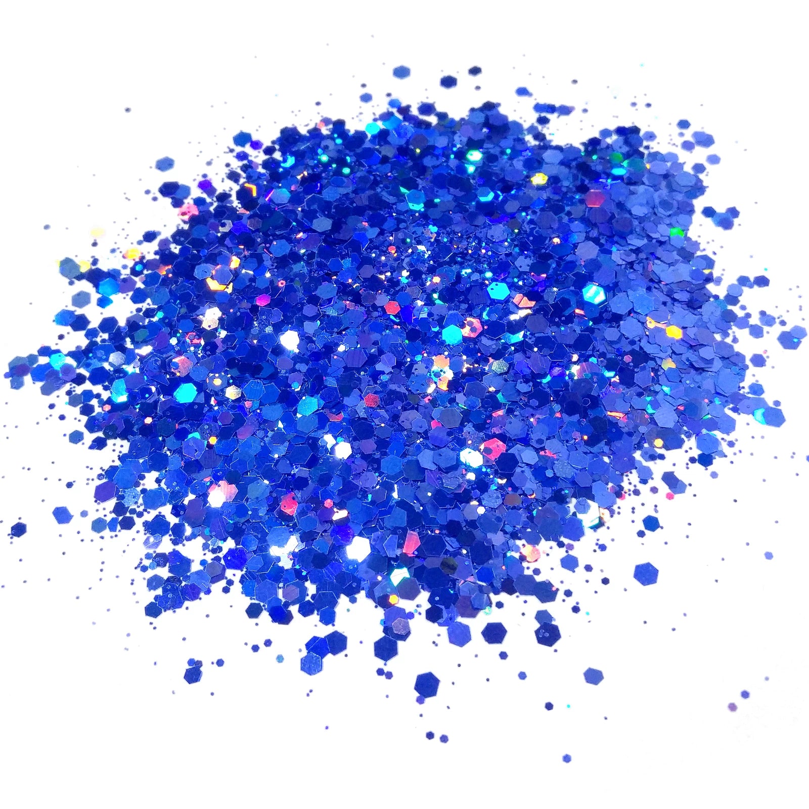 Blue Holographic Hexagon Glitter Mix By Crazoulis Glitter