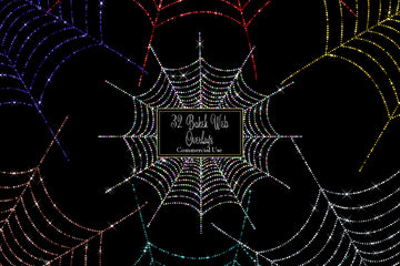 Bokeh Spider Web Overlay Digital Clip Art