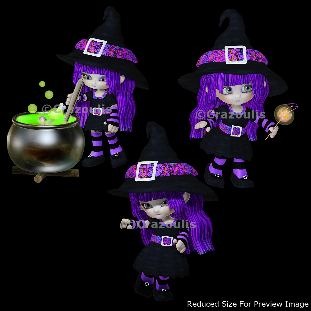 Cute Witches Pack Two Digital Clip Art