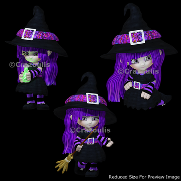 Cute Witches Clipart Pack Three