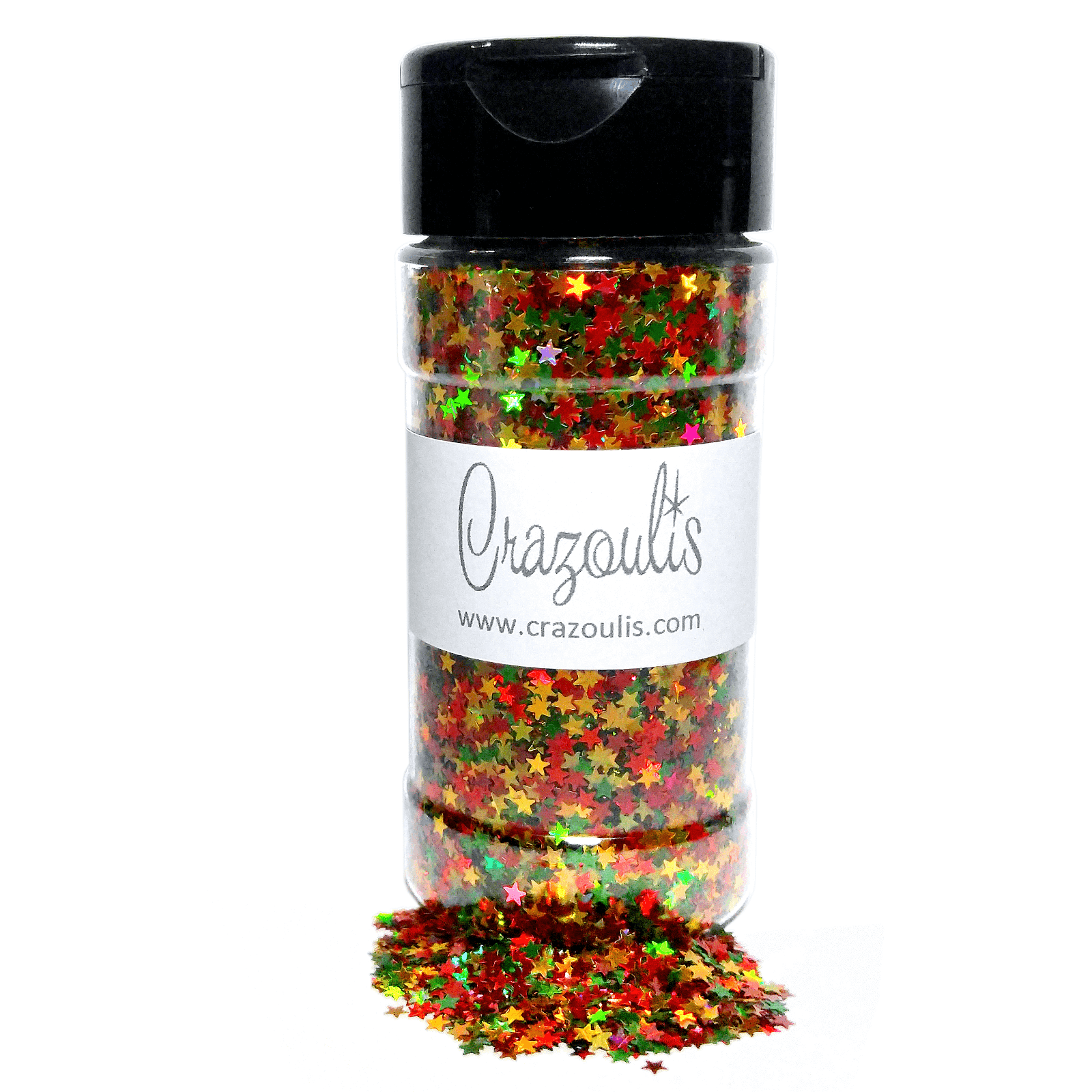 Christmas Holographic Star Mix - Jingle Bell Rock Stars By Crazoulis Glitter