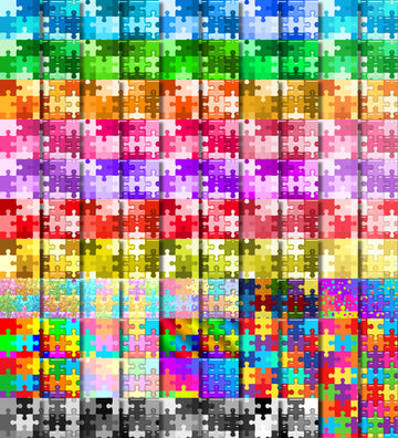Papiers de puzzle multicolores numériques et bonus - 208 fichiers au total !