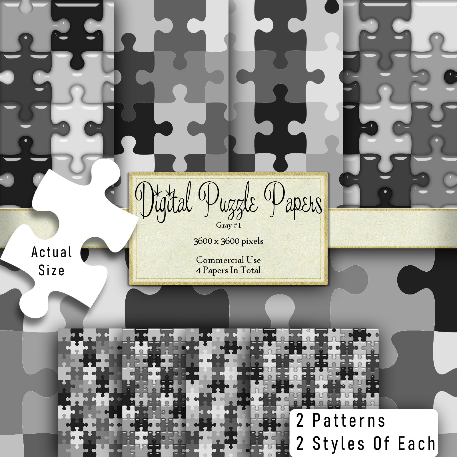 Gray Puzzle Paper Digital Clipart By Crazoulis