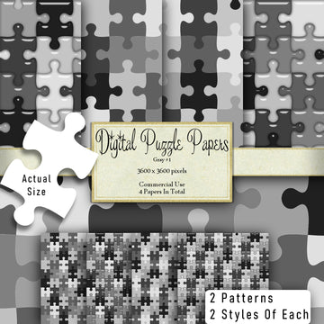 Papiers de puzzle gris numériques