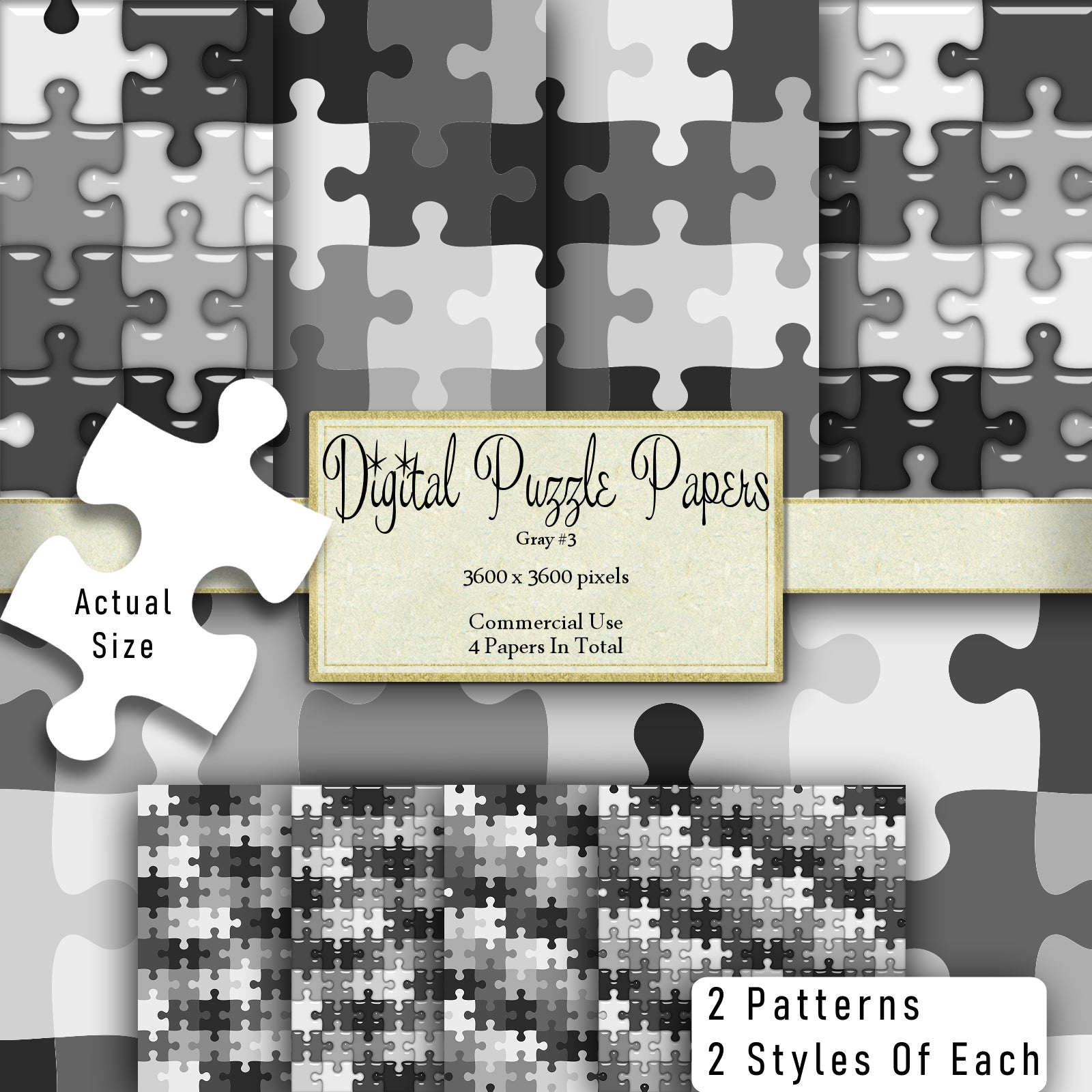Gray Puzzle Paper Digital Clipart By Crazoulis