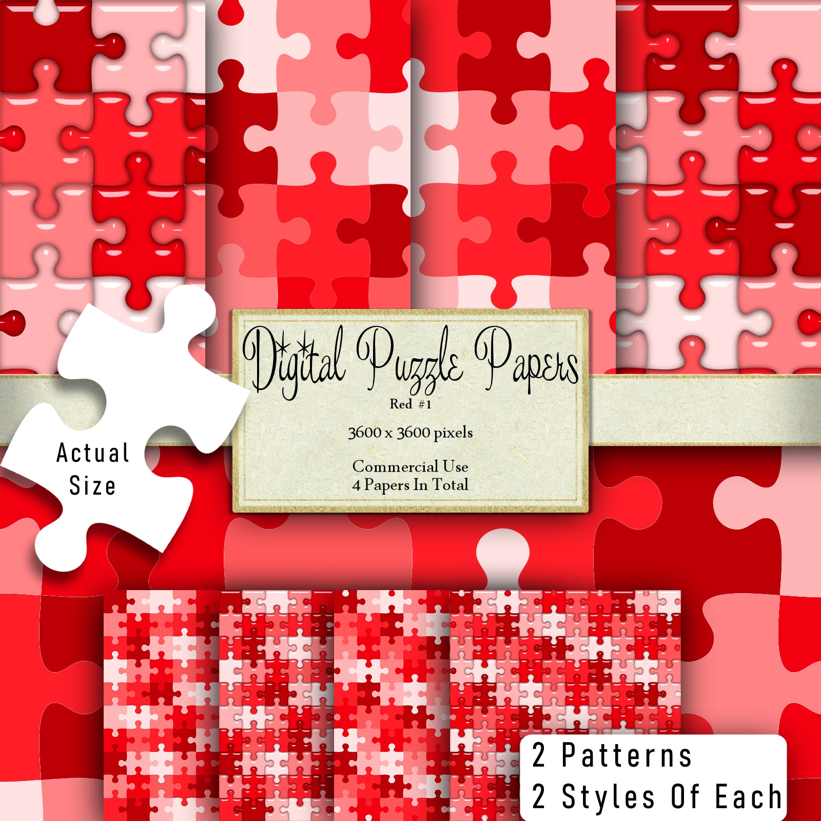 Red Puzzle Pages Digital Clipart By Crazoulis