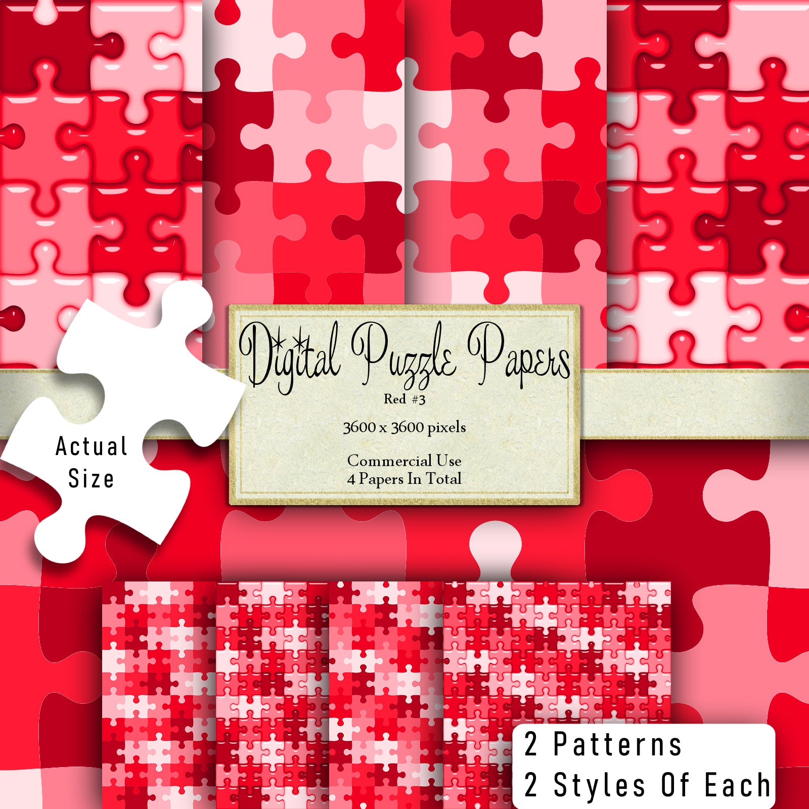 Red Puzzle Pages Digital Clipart By Crazoulis