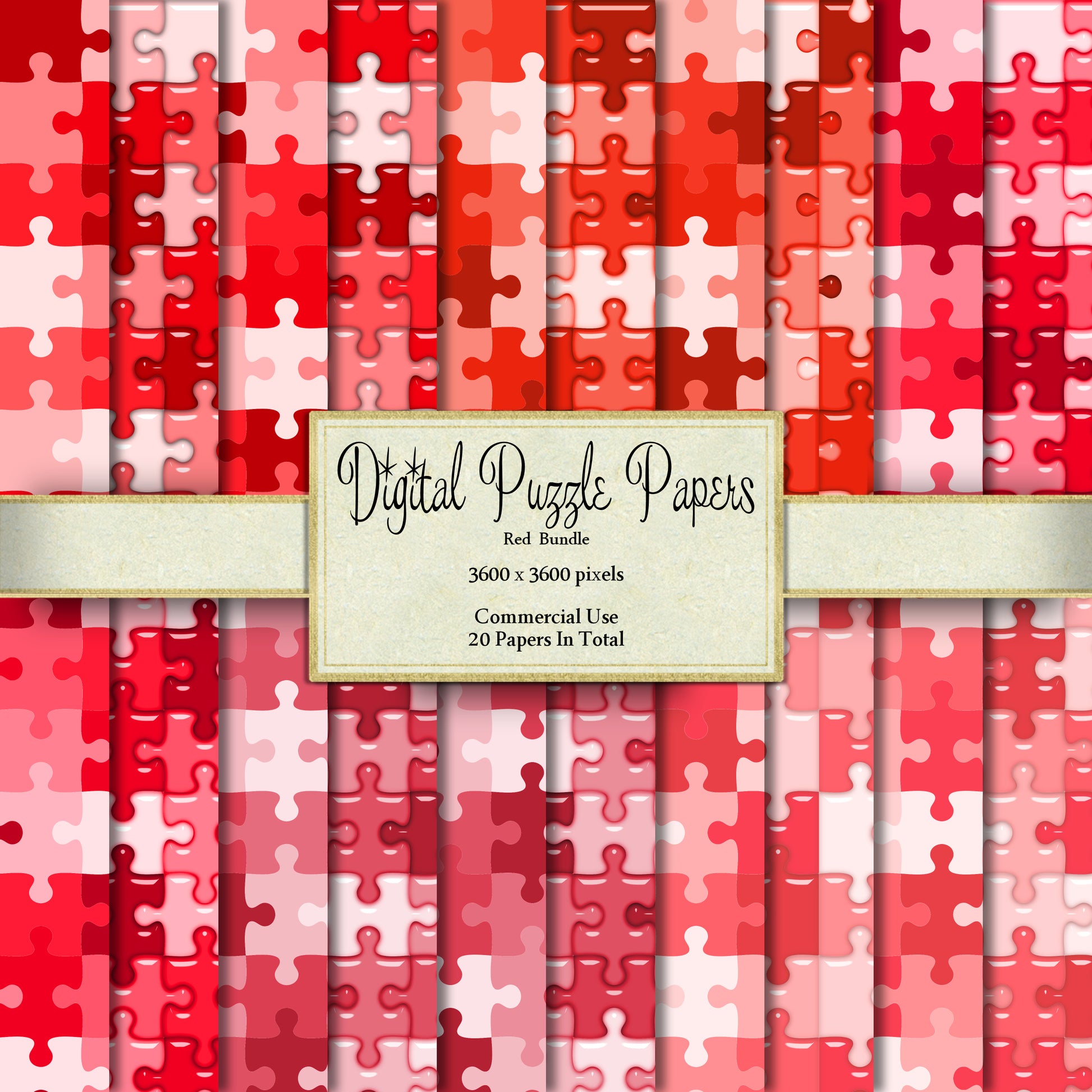 Red Puzzle Page Digital Clipart By Crazoulis