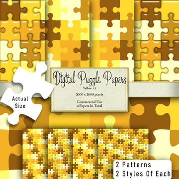 Papiers de puzzle jaunes numériques