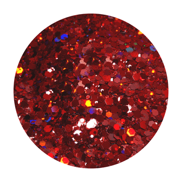 Mezcla de purpurina hexagonal holográfica rojo oscuro