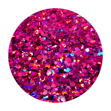 Fuchsia Holographic Hexagon Glitter Mix