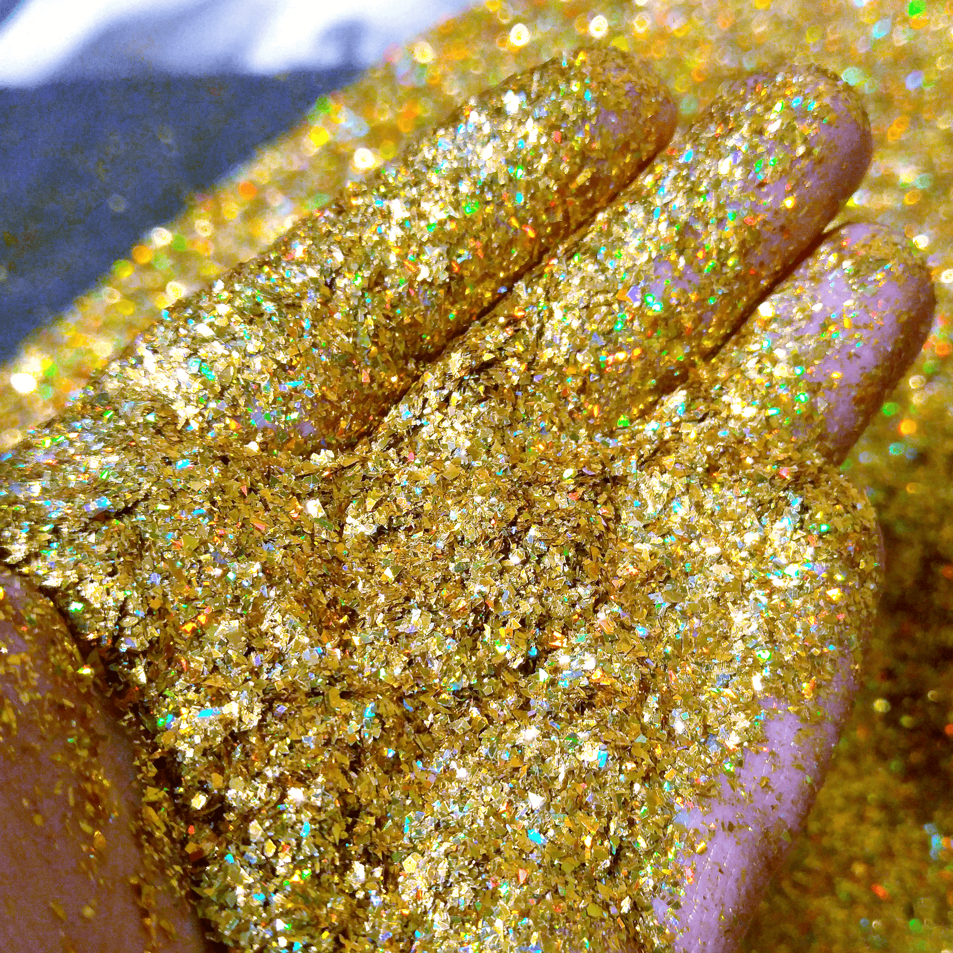 Gold Holographic Flake Glitter By Crazoulis Glitter