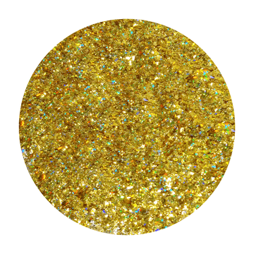 Flocons de paillettes holographiques dorés