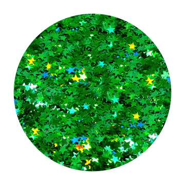 Green Holographic Star Glitter By Crazoulis Glitter