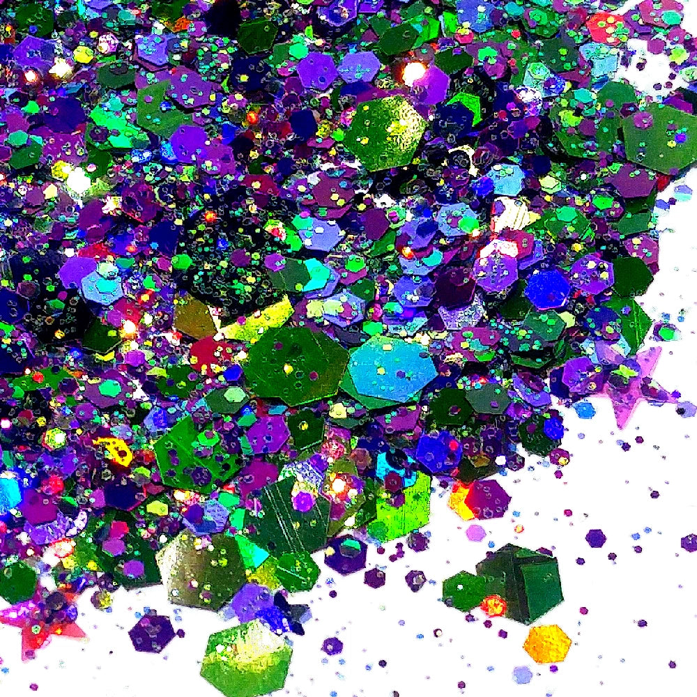 Holographic Chunky Halloween Glitter Mix - Toil & Trouble By Crazoulis Glitter