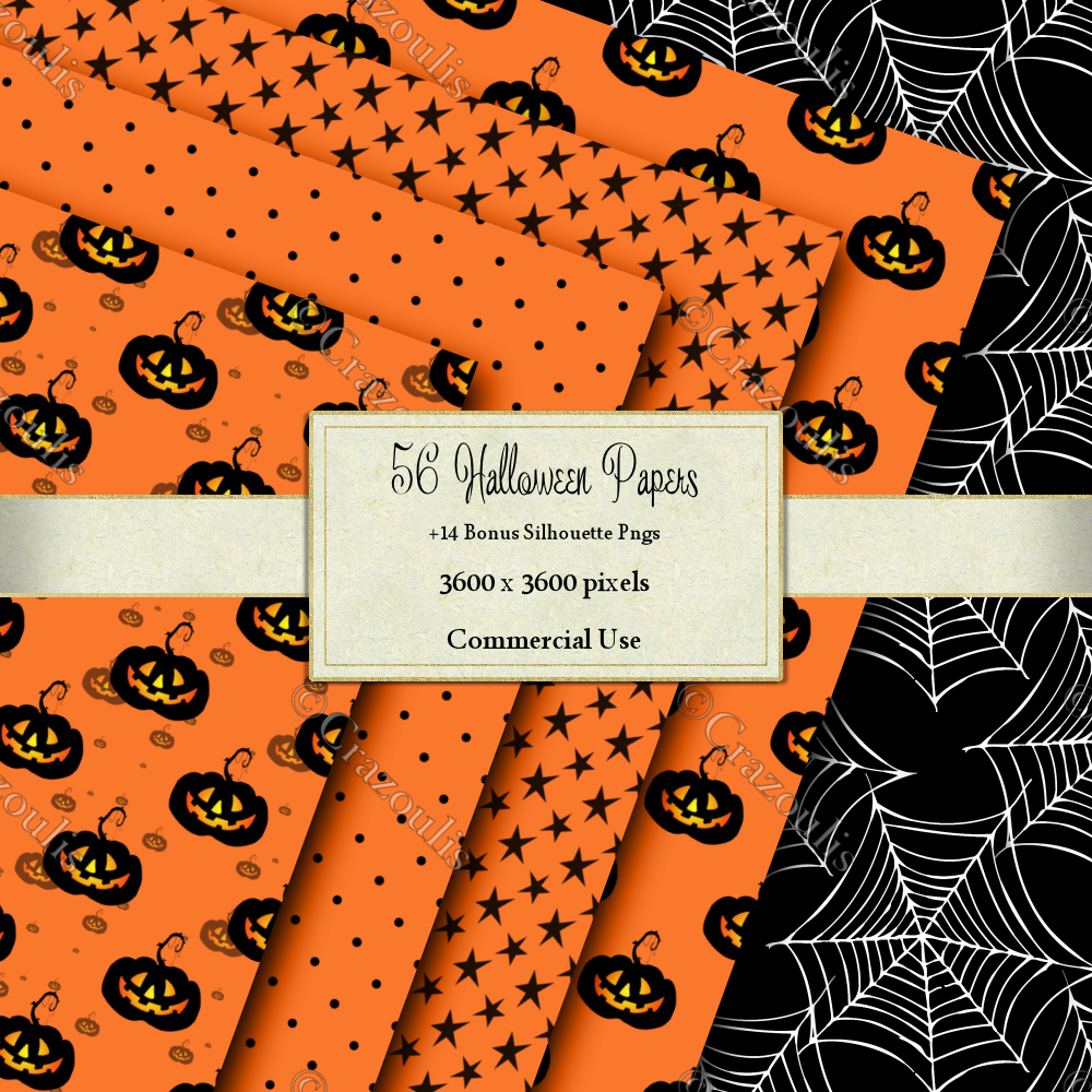 Halloween Papers + Bonus Digital Download Clip Art