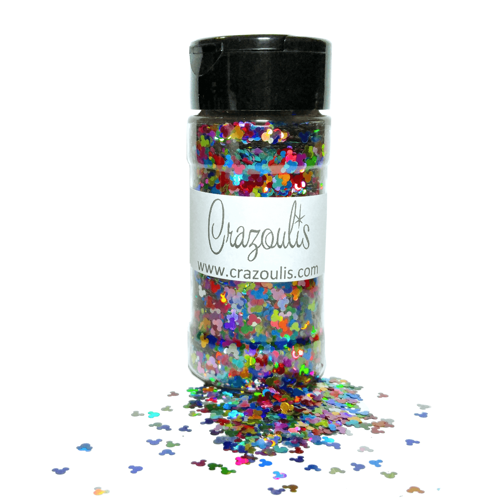 Rainbow Holographic Mouse Shaped Glitter Mix - By Crazoulis Glitter