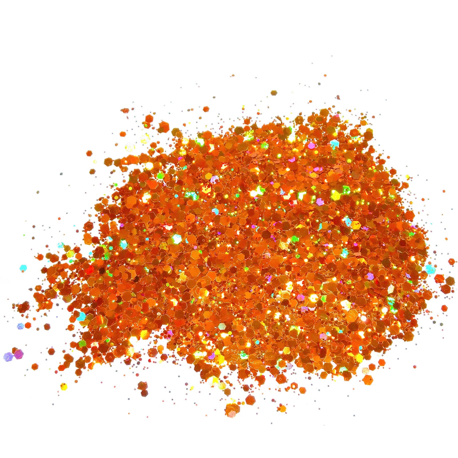 Orange Holographic Chunky Glitter Mix - By Crazoulis Glitter