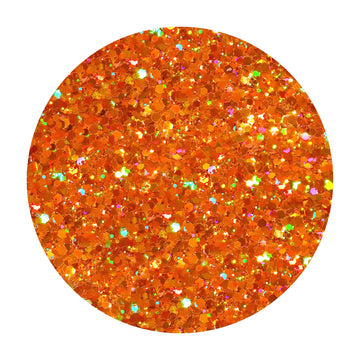 Mélange de paillettes hexagonales holographiques orange