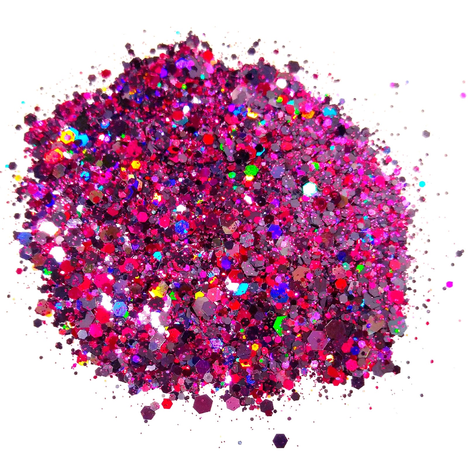 Show Girl Purple Pink Gold Metallic Chunky Mix Glitter Shaker