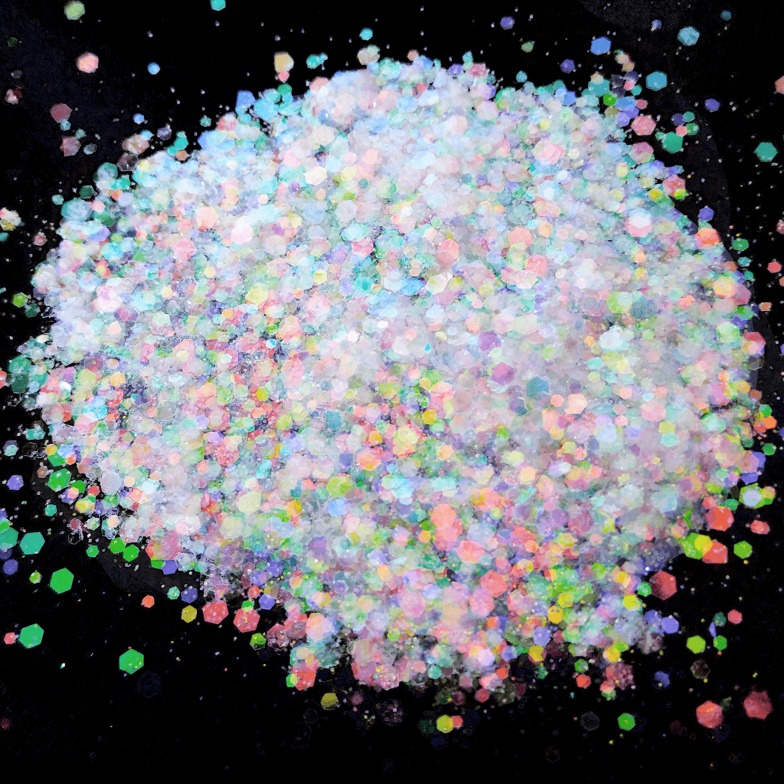 50g Opal Chunky Nail Glitter 6Colors hexagon Shape Iridescent Glitter  0.2/1mm Chunky Glitter Mix,Color Shifting Glitter for Nail
