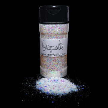 Sugar, Sugar Opalescent White Iridescent Hexagon Glitter Mix