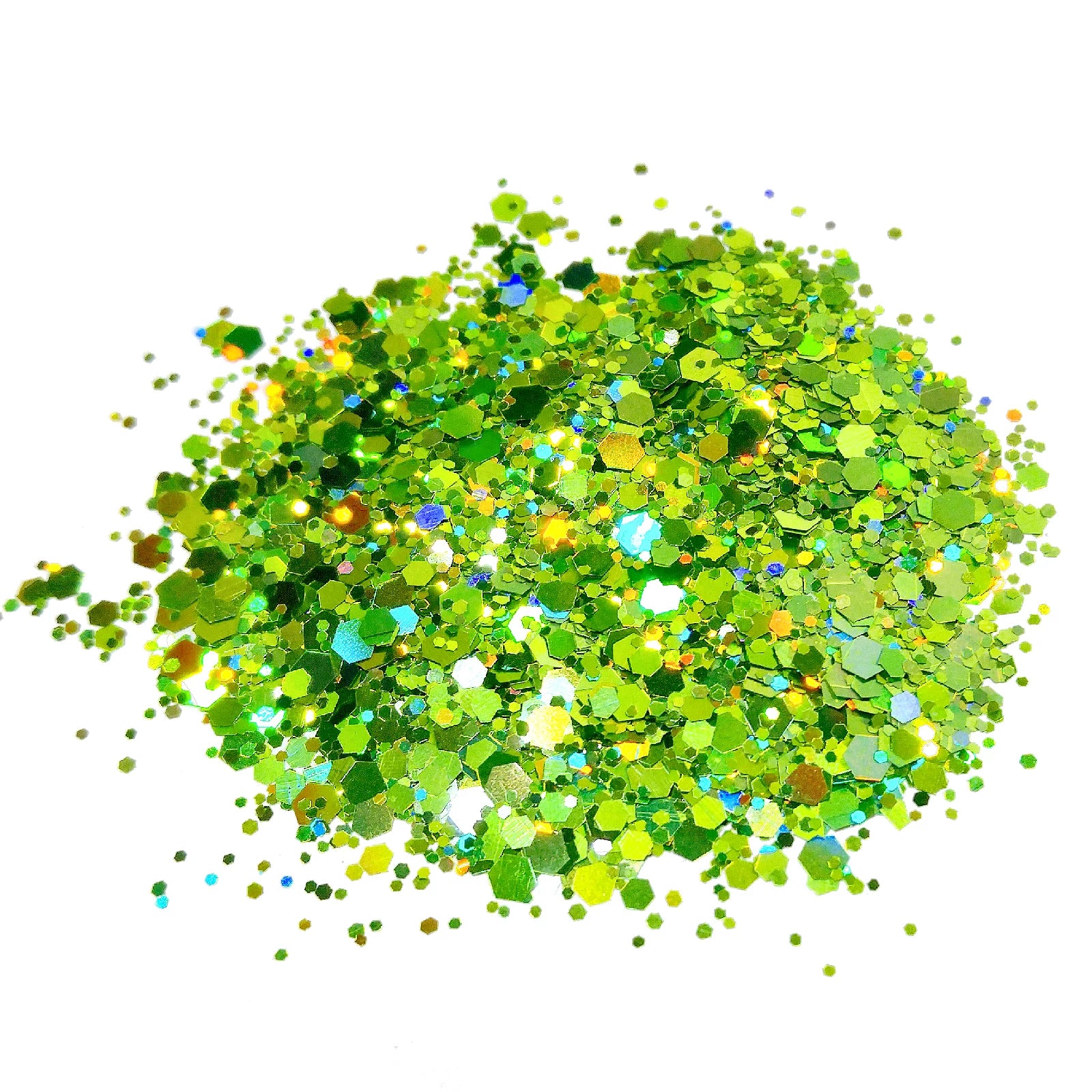 Light Green Holographic Hexagon Glitter Mix By Crazoulis Glitter