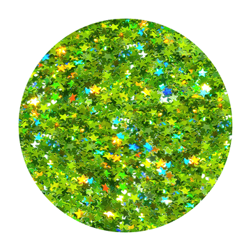 Estrella Holográfica Verde Claro Brillante De 3 Mm