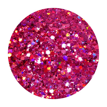 Magenta Holographic Hexagon Glitter Mix