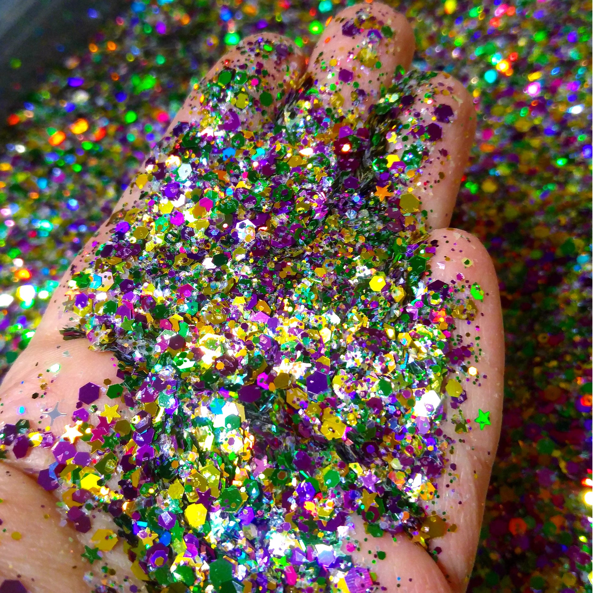 Chunky Glitter Mix - Mardi Gras Magic  By Crazoulis Glitter