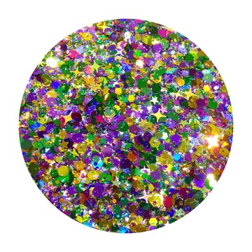 Chunky Glitter Mix - Mardi Gras Magic  By Crazoulis Glitter