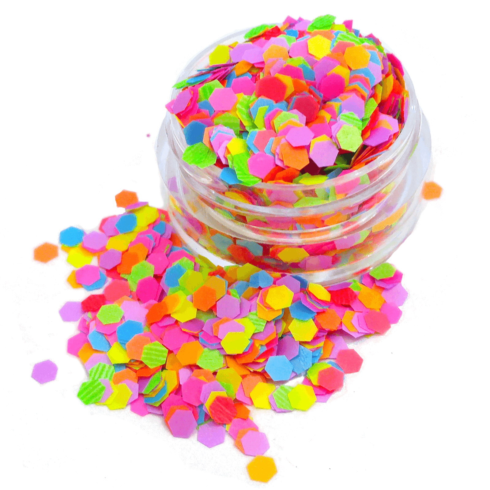 Neon Hexagon Glitter Mix 2.5mm - Totally Rad By Crazoulis Glitter