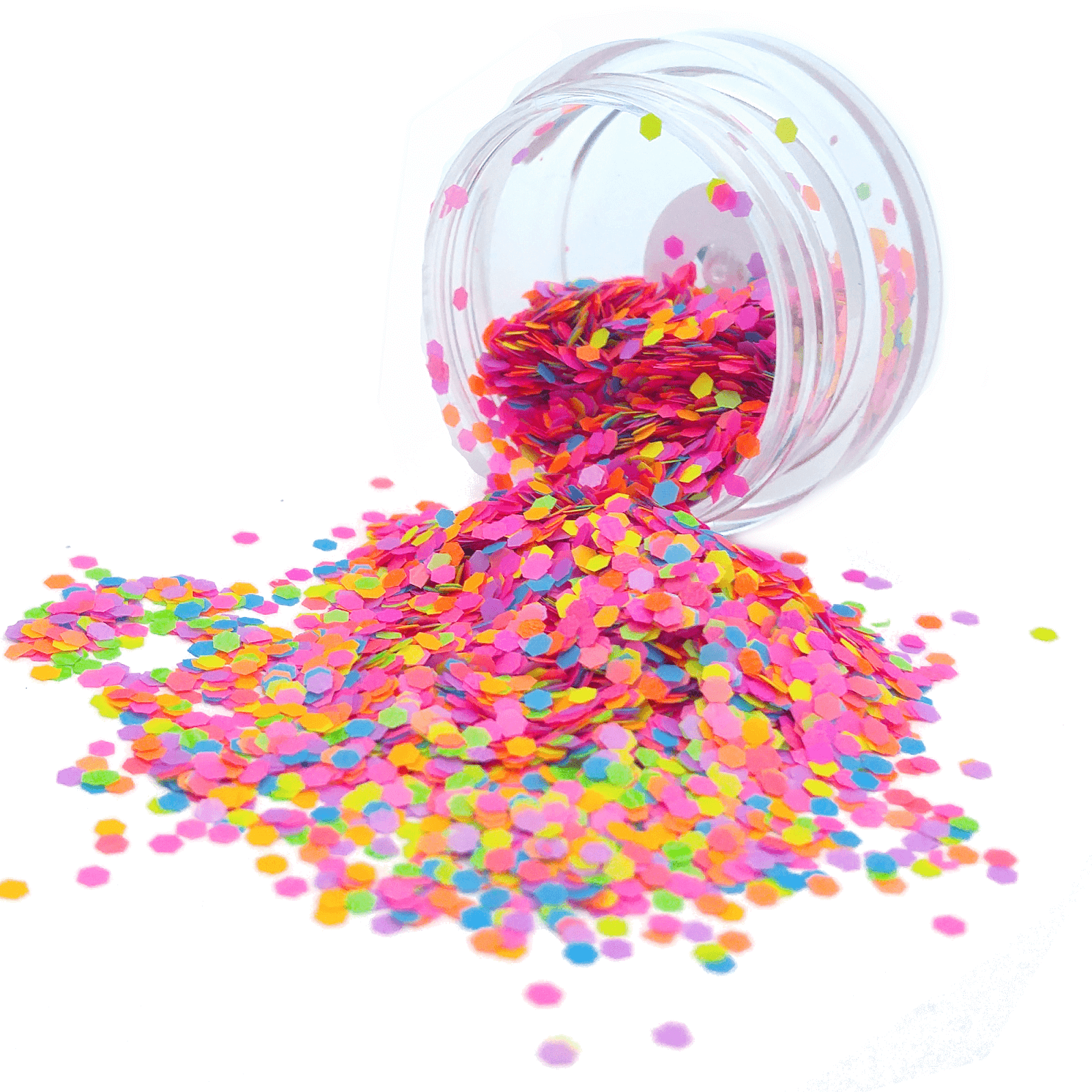 Neon Hexagon Glitter Mix 1.5mm - Totally Tubular  By Crazoulis Glitter