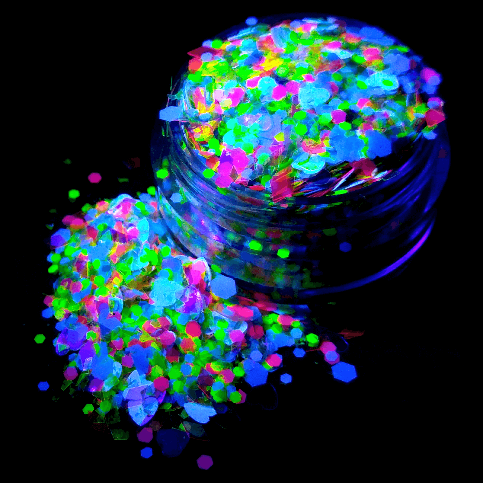 Neon Chunky Black Light Activated Glitter Mix By Crazoulis Glitter
